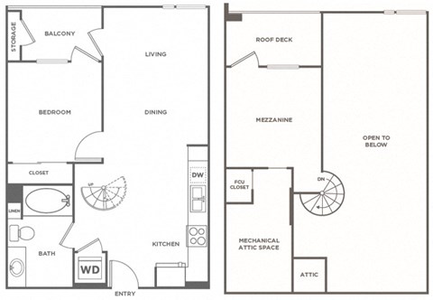 Floor plan for 1 bed, 1 bath, 787 sqft